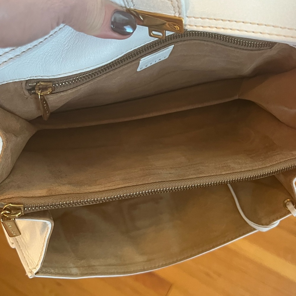 Celine White Lambskin Convertible Clutch - Picture 10 of 14